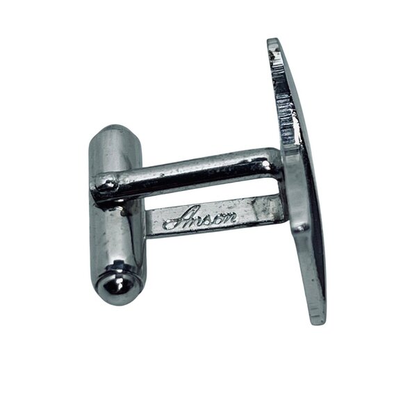 Vintage Anson Silver Tone Bow Tie Shaped Cufflinks (5911) - Picture 4 of 4